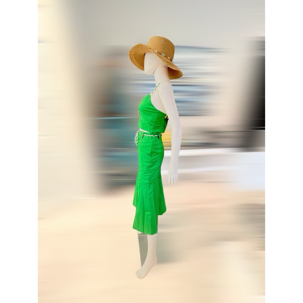 Gorgeous green 2-piece midi skirt set S M L - Picture 8 of 9
